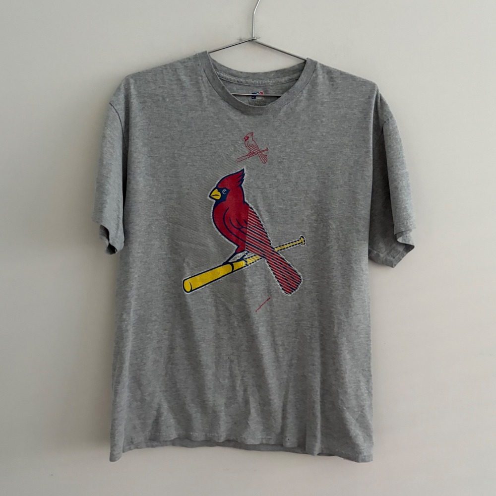 MLB St. Louis Cardinals Gray Graphic T-Shirt Large Baseball Tee